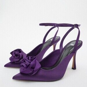 ZARA FLOWER HEELED SHOES